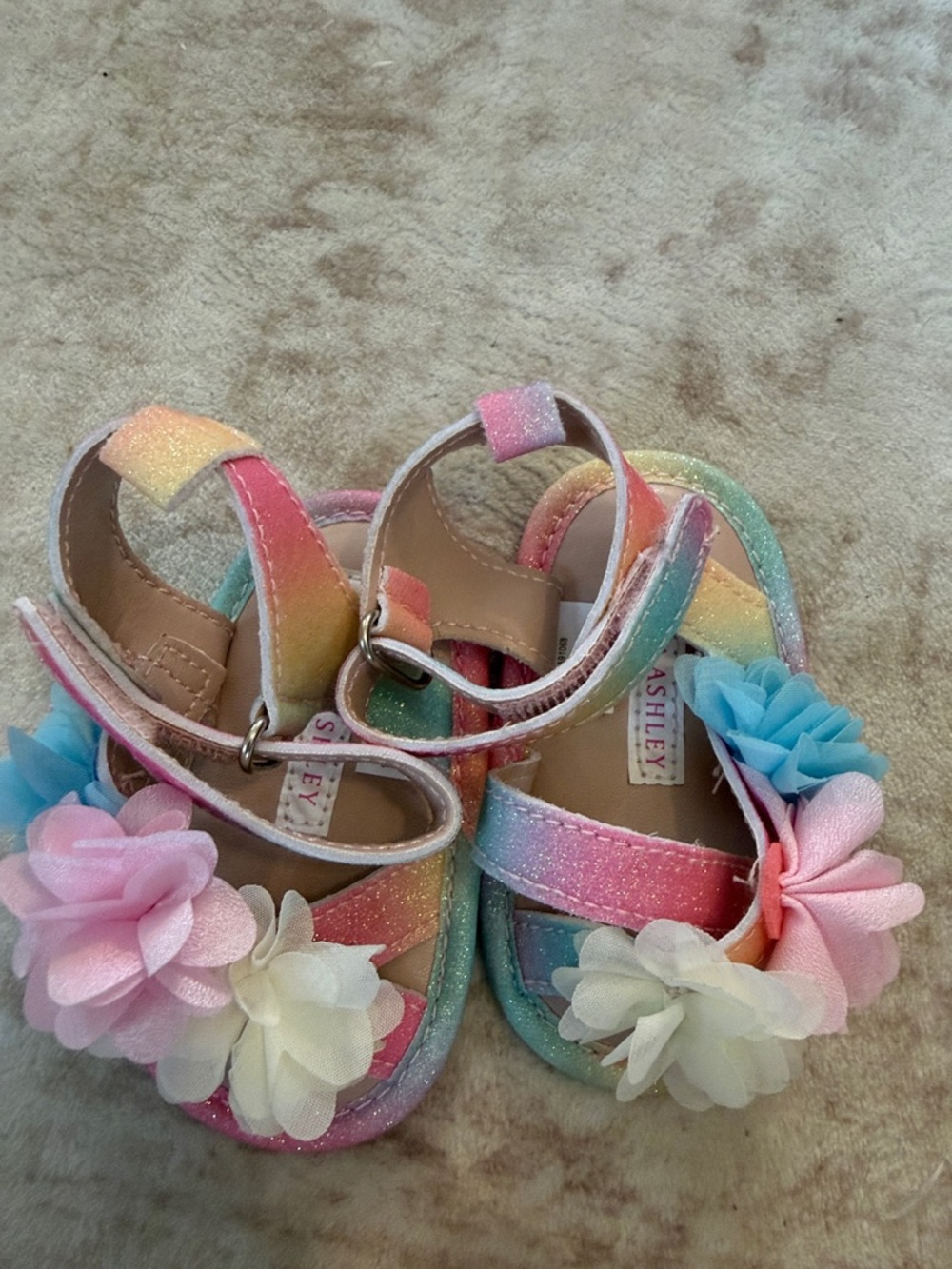 Ashley By 26 International Kids' Rainbow Floral Sandals - Multi-Color